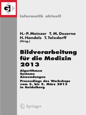 cover image of Bildverarbeitung für die Medizin 2013